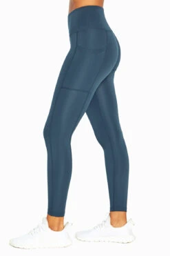 Marika High Rise Side Pocket Ankle Legging - Midnight Navy -Sportswear Sales Store MLL1145A 48Q.5937