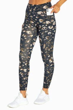 Marika Distressed Side Pocket Leopard Ankle Legging